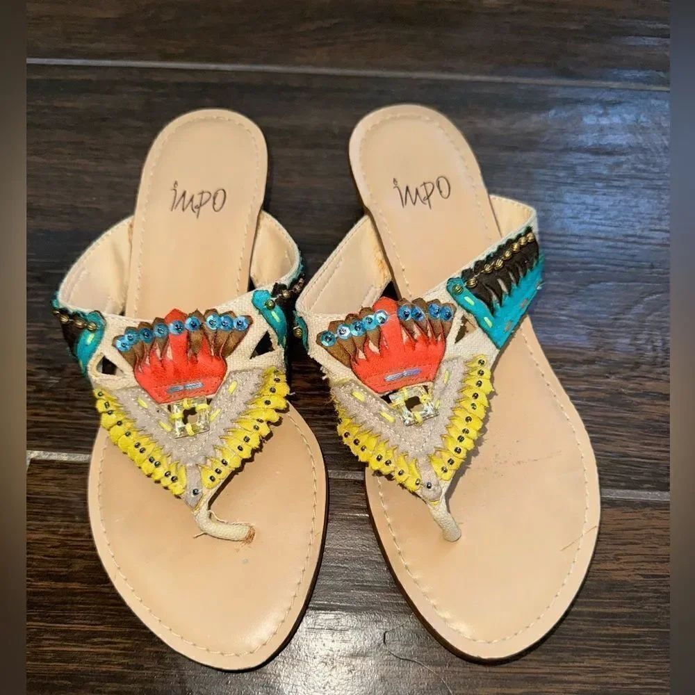 Impo RADICAL  wedge multi colored sandals sz 6 nwot